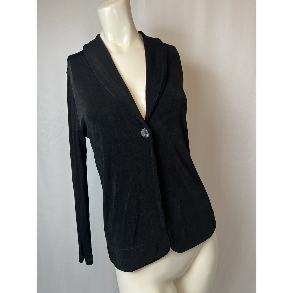 Chico's Travelers Jacket Size 0 (4‎ Small)  Black One Button Long Sleeve Dressy